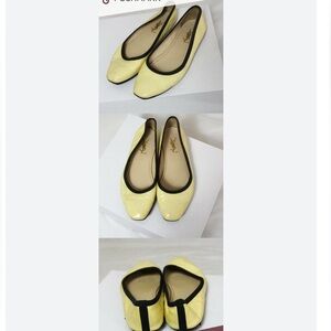 Yves Saint Laurent Women's Yellow and Black Flats 6